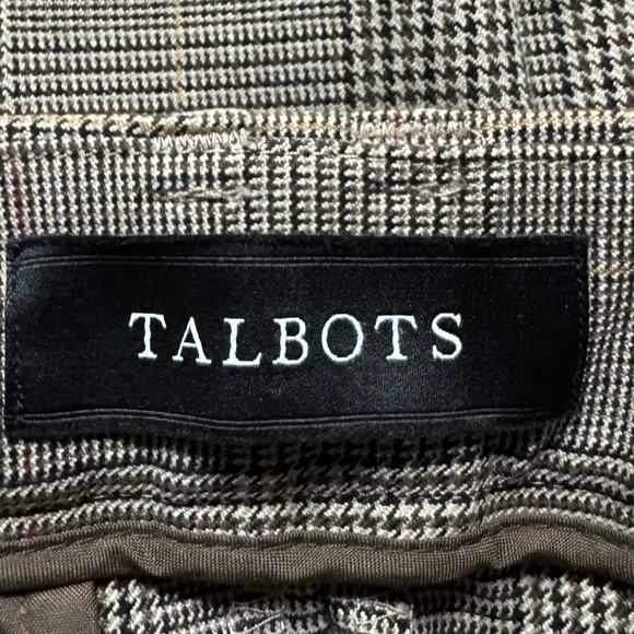 Talbots Modern Bi-Stretch High Waist Straight Pants Houndstooth Brown Size 8 - Picture 9 of 10